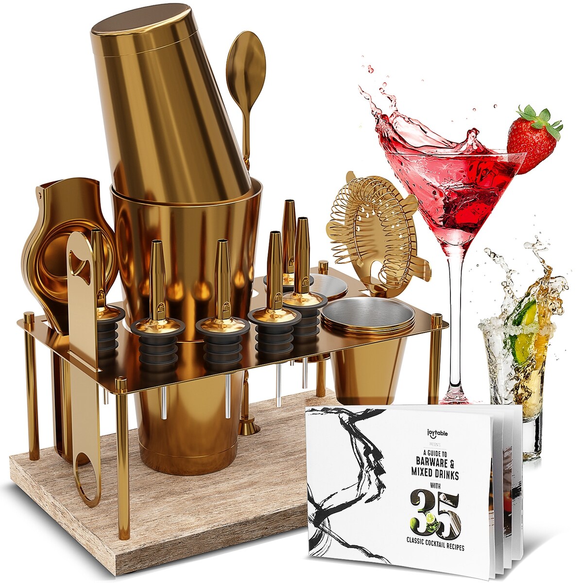 JoyTable Bartender Kit - Cocktail Set Kit - Bartender Drink Mixer Shaker Bar Tool Set
