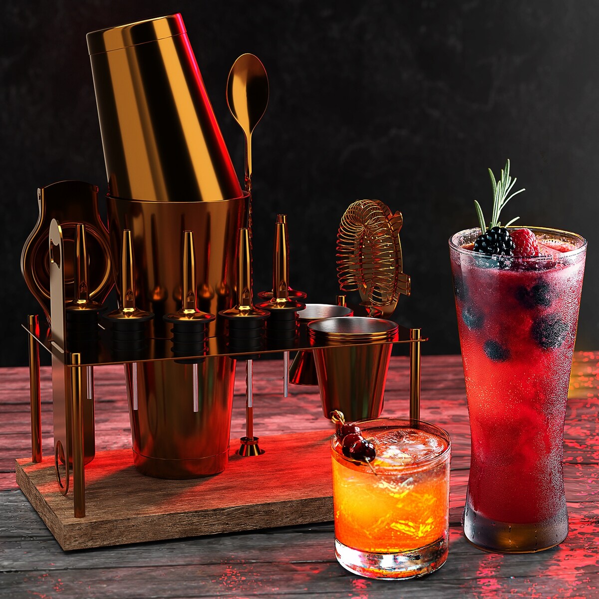 JoyTable Bartender Kit - Cocktail Set Kit - Bartender Drink Mixer Shaker Bar Tool Set