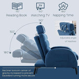 HOMYKA Upholstered Chaise Lounge Adjustable Backrest Chair with Storage Ottoman