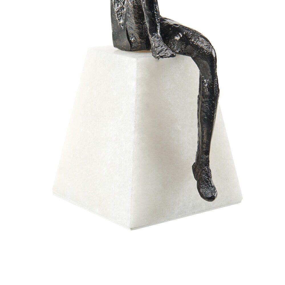 Judah the Great- Iron & Marble, Black Sculpture - large