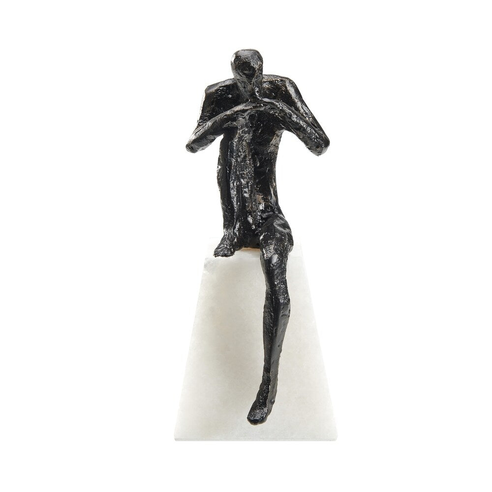 Judah the Great- Iron & Marble, Black Sculpture - large