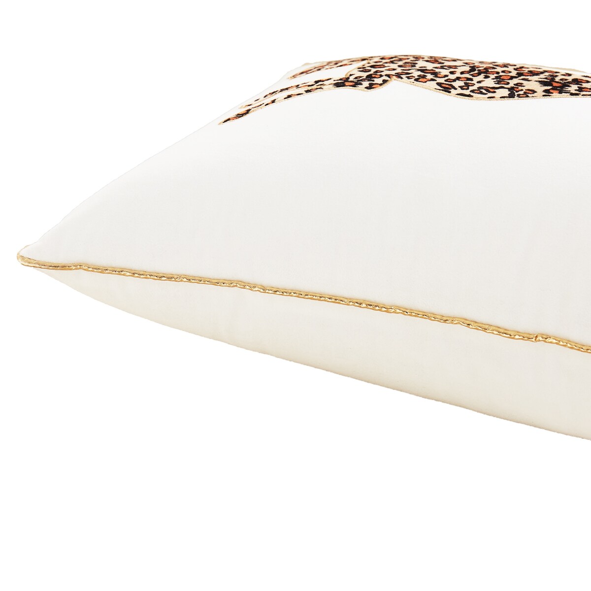 Juicy Couture Embroidered Leopard Pillow 14" x 24", White Velvet