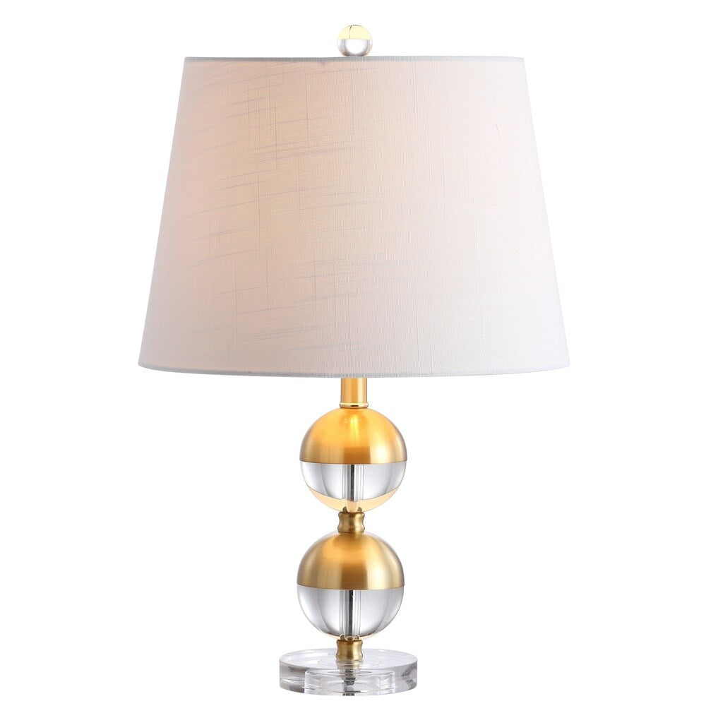 Jules 23" Crystal Mini LED Table Lamp, Brass by JONATHAN Y