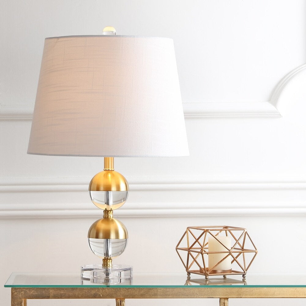 Jules 23" Crystal Mini LED Table Lamp, Brass by JONATHAN Y