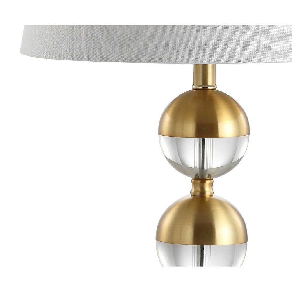 Jules 23" Crystal Mini LED Table Lamp, Brass by JONATHAN Y