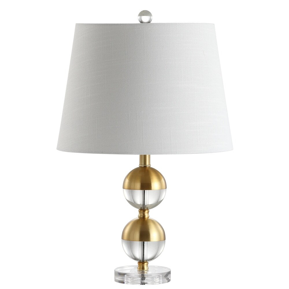 Jules 23" Crystal Mini LED Table Lamp, Brass by JONATHAN Y