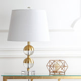 Jules 23" Crystal Mini LED Table Lamp, Brass by JONATHAN Y