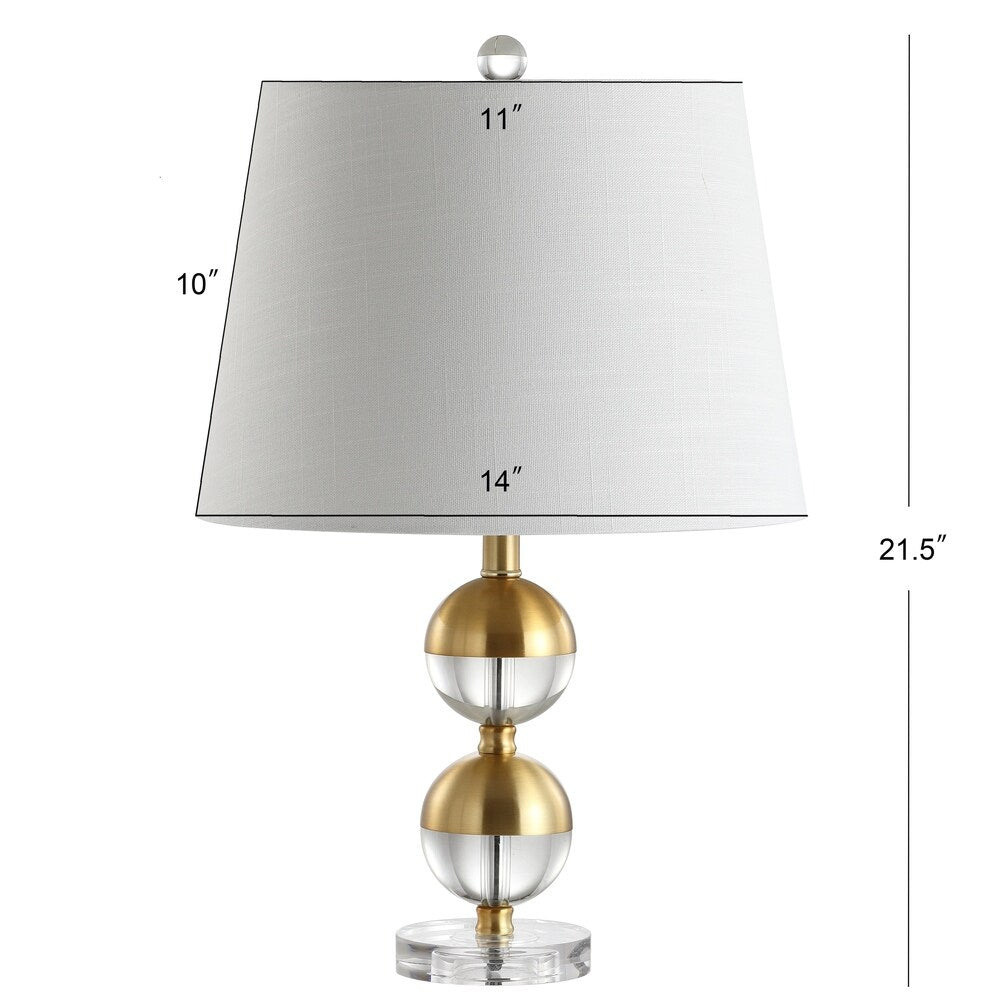 Jules 23" Crystal Mini LED Table Lamp, Brass by JONATHAN Y