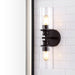 Jules Edison 16.5" Cylinder 2-Light Iron/Seeded Glass Farmhouse Contemporary LED Wall Sconce, Black by JONATHAN Y - One