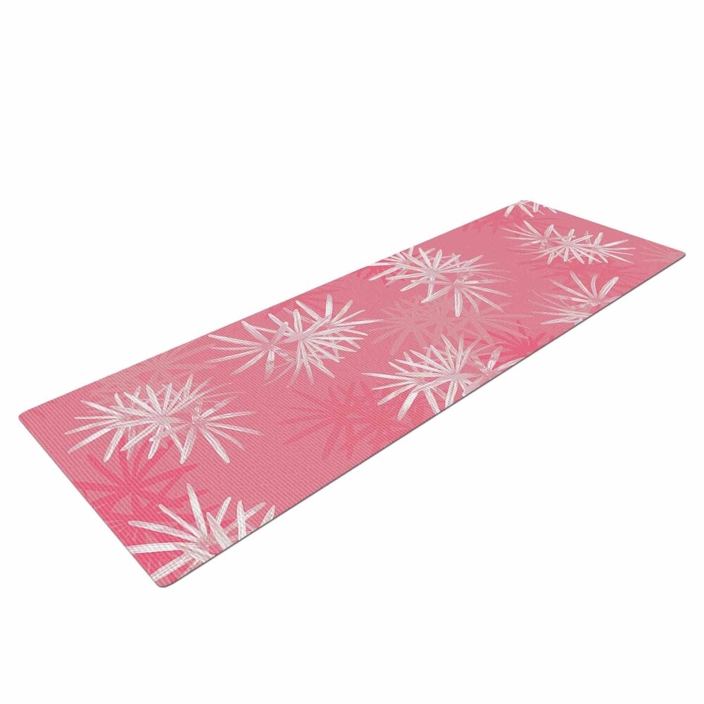 Julia Grifol "Paradise Flowers" Pink White Vector Yoga Mat