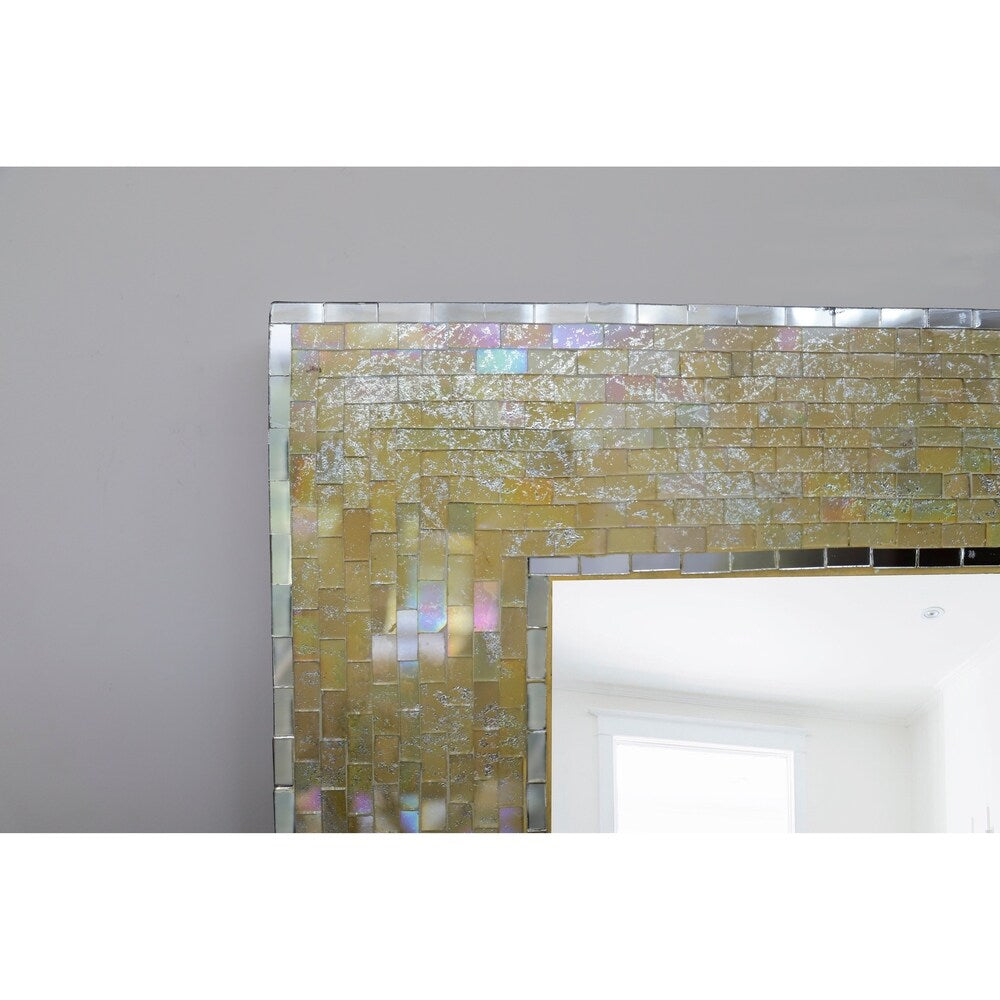Julia Mixed Glass Mosaic 31-inch Height Rectangular Wall Mirror