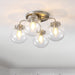 Julian 18" 4-Light Farmhouse Rustic Iron/Glass LED Semi Flush Mount, Oil Rubbed Bronze/Clear by JONATHAN Y - 4 Light
