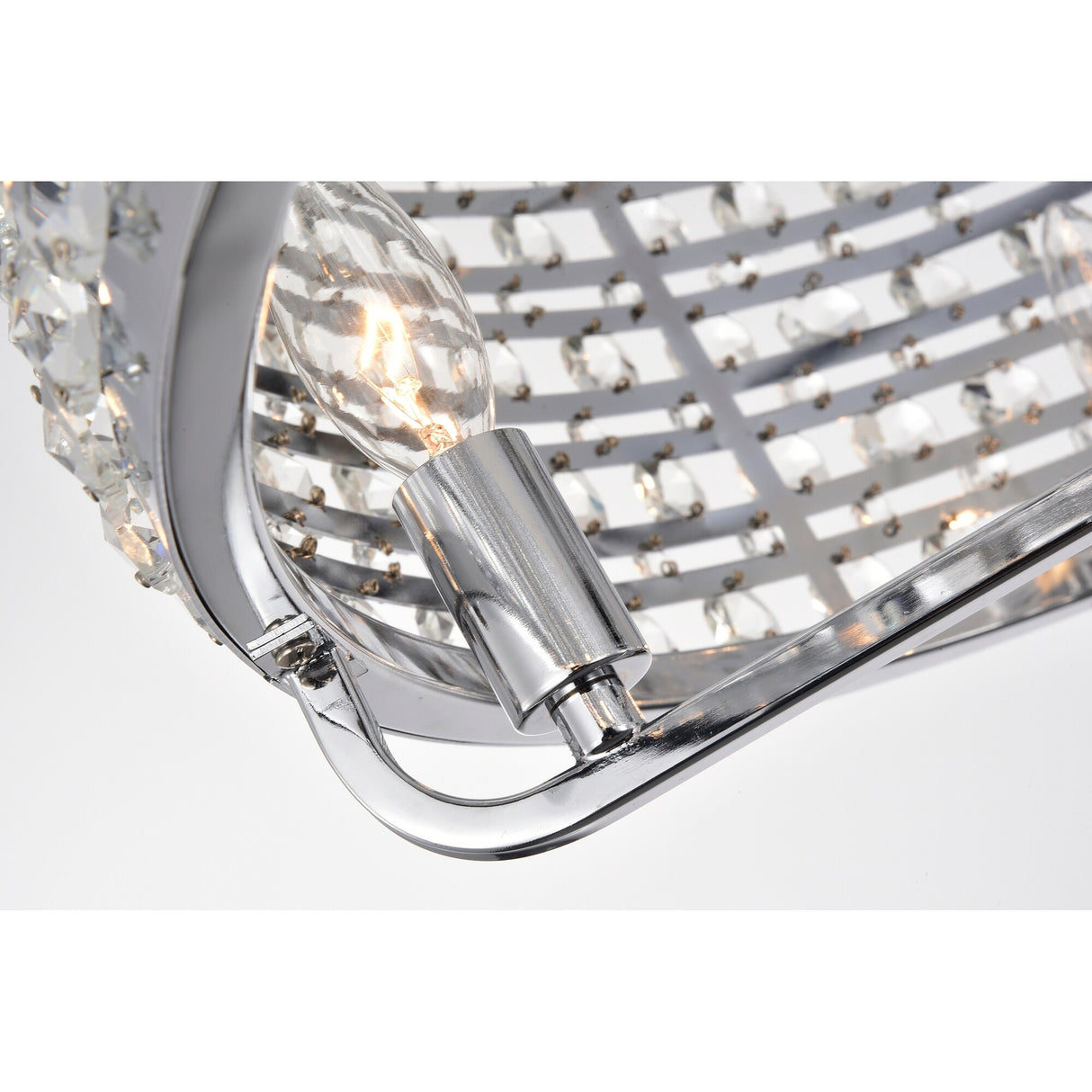 Julian Chrome 28-Inch 6-Light Metal & Crystal Drum Shade Lighted Ceiling Fan (Includes Remote)