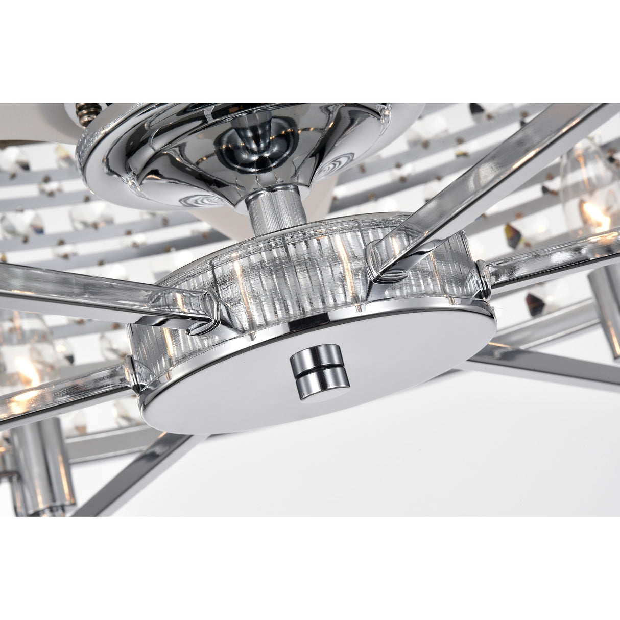 Julian Chrome 28-Inch 6-Light Metal & Crystal Drum Shade Lighted Ceiling Fan (Includes Remote)