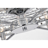 Julian Chrome 28-Inch 6-Light Metal & Crystal Drum Shade Lighted Ceiling Fan (Includes Remote)