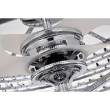 Julian Chrome 28-Inch 6-Light Metal & Crystal Drum Shade Lighted Ceiling Fan (Includes Remote)