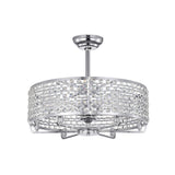 Julian Chrome 28-Inch 6-Light Metal & Crystal Drum Shade Lighted Ceiling Fan (Includes Remote)