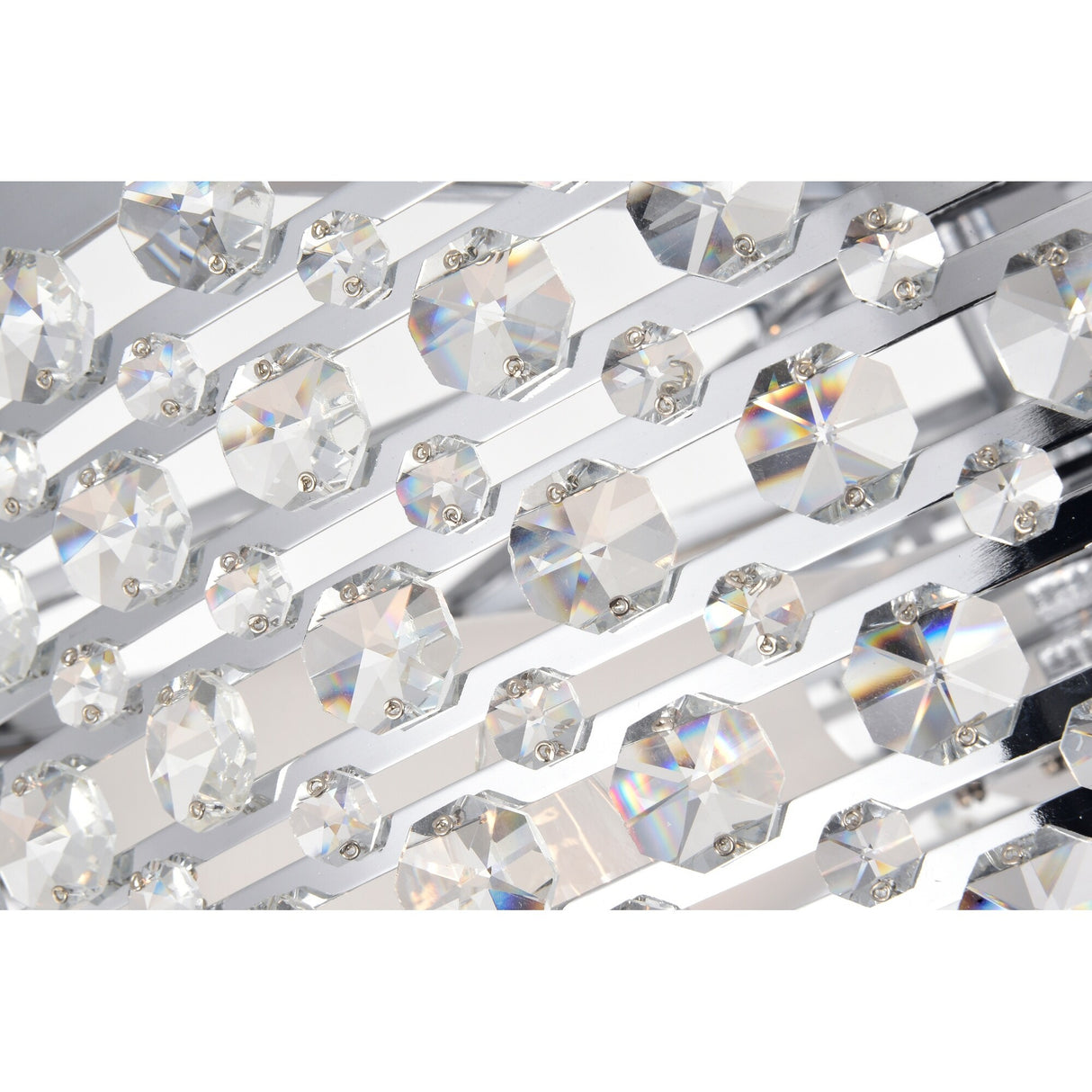 Julian Chrome 28-Inch 6-Light Metal & Crystal Drum Shade Lighted Ceiling Fan (Includes Remote)