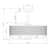 Julian Chrome 28-Inch 6-Light Metal & Crystal Drum Shade Lighted Ceiling Fan (Includes Remote)