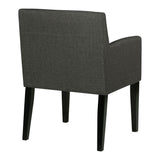 Houston Charcoal Grey and Black Upholstered Arm Chairs (Set of 2)