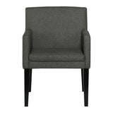 Houston Charcoal Grey and Black Upholstered Arm Chairs (Set of 2)