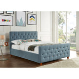 Juliette Chambray Upholstered Button Tufted Queen Bed