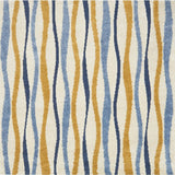 Carson Carrington Holstebro Blue/Gold Wavy Stripe Shag Area Rug