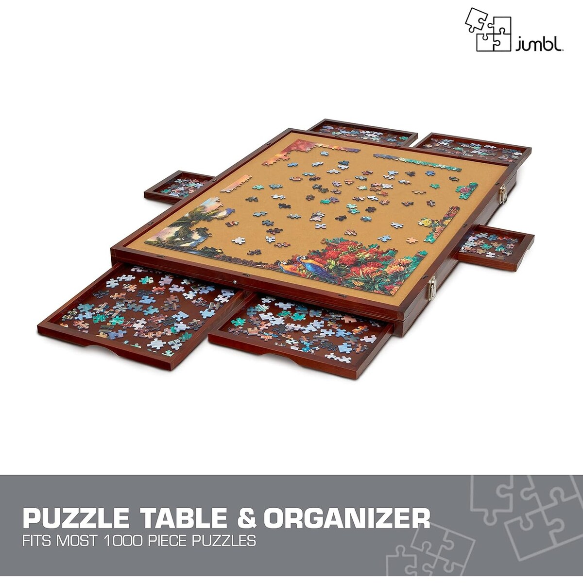 Jumbl 1000 Piece Puzzle Board 23 x 31 with 6 Drawers - N/A