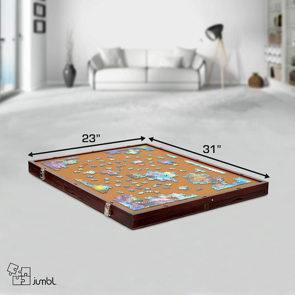 Jumbl 1000 Piece Puzzle Board 23 x 31 with 6 Drawers - N/A