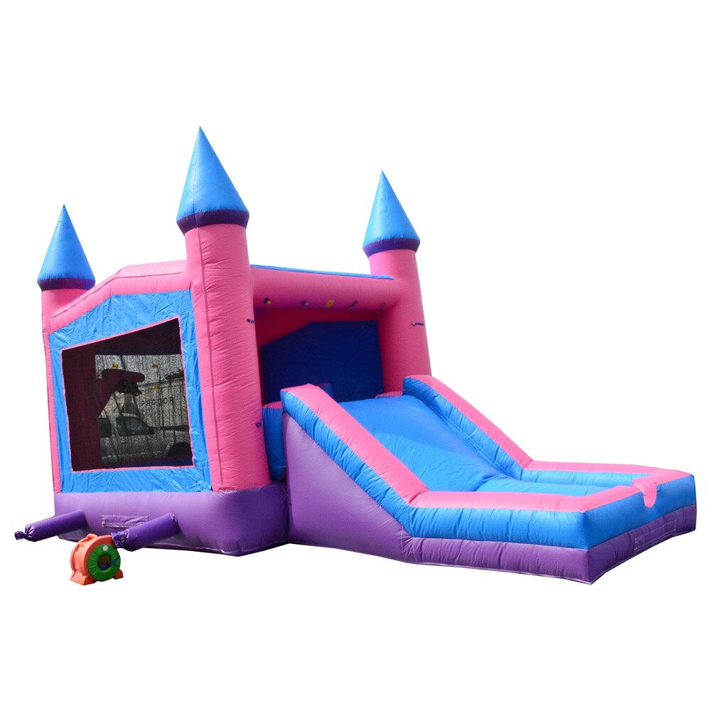 JumpOrange Princess Commercial Grade Inflatable Bounce & Slide Combo w/ Air Blower, Commercial PVC Vinyl, Outdoor Play