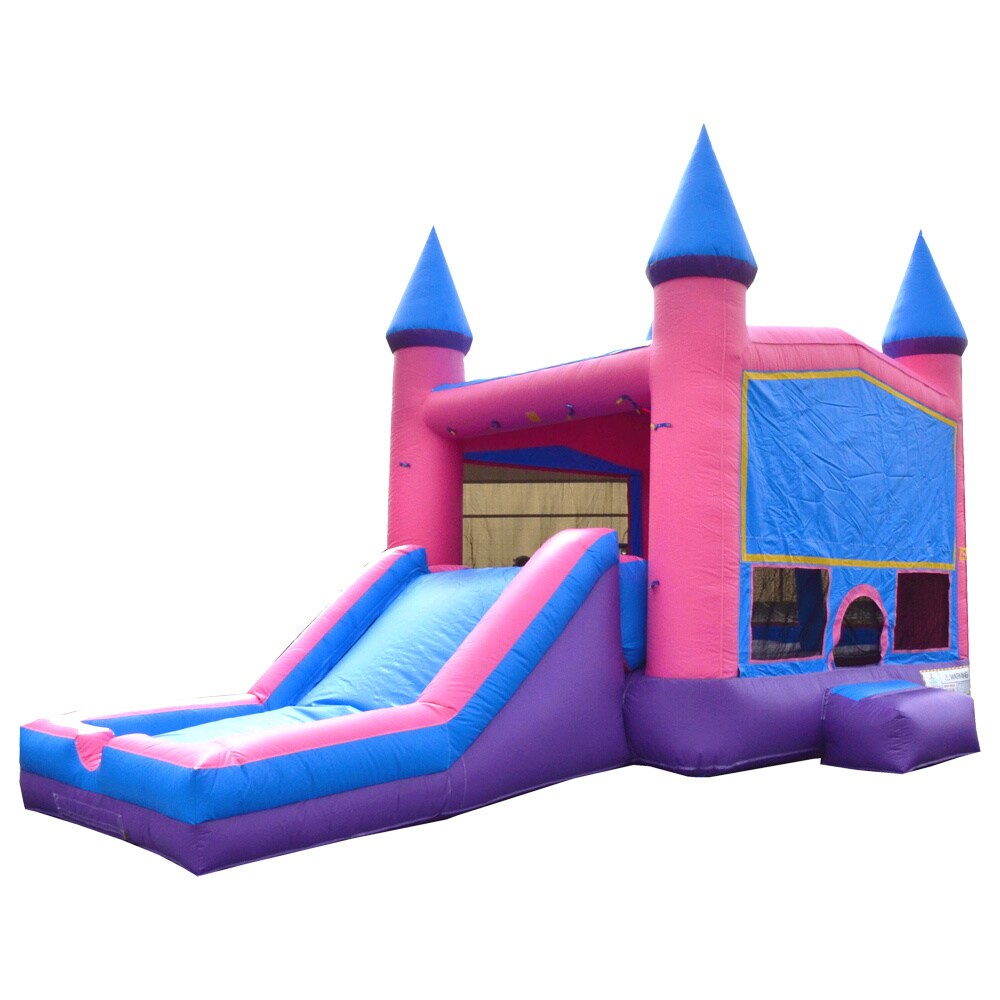 JumpOrange Princess Commercial Grade Inflatable Bounce & Slide Combo w/ Air Blower, Commercial PVC Vinyl, Outdoor Play