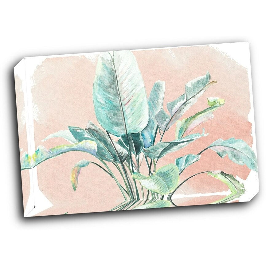 Jungle Gems on Blush II 20x16 Gallery Wrapped Stretched Canvas
