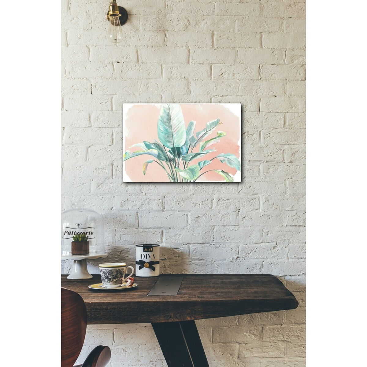 Jungle Gems on Blush II 20x16 Gallery Wrapped Stretched Canvas