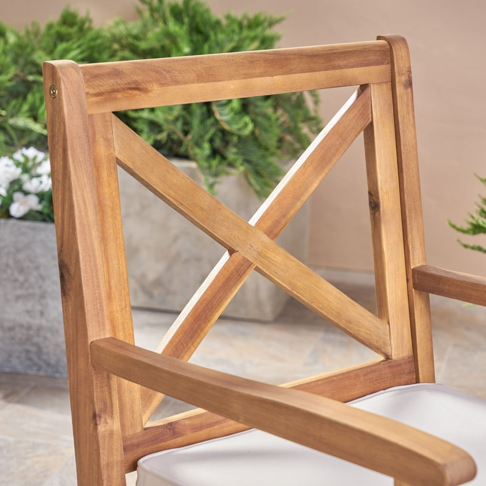 Juniper Outdoor 7 Piece Acacia Wood Dining Set by Christopher Knight Home