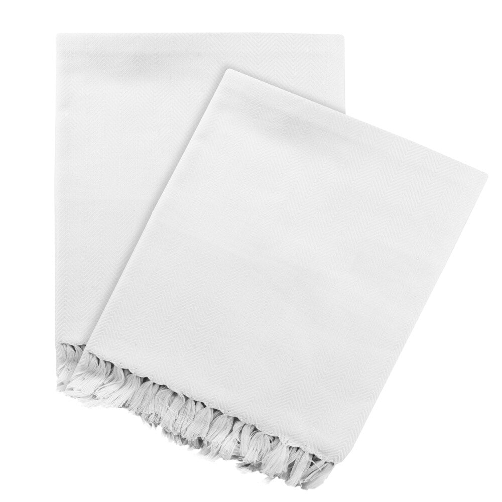 Just Linen 100 Percent Cotton Peshtemal Value Pack of 2 Travel Bath Towels Light Weight Highly Absorbent Herring Bone Weave