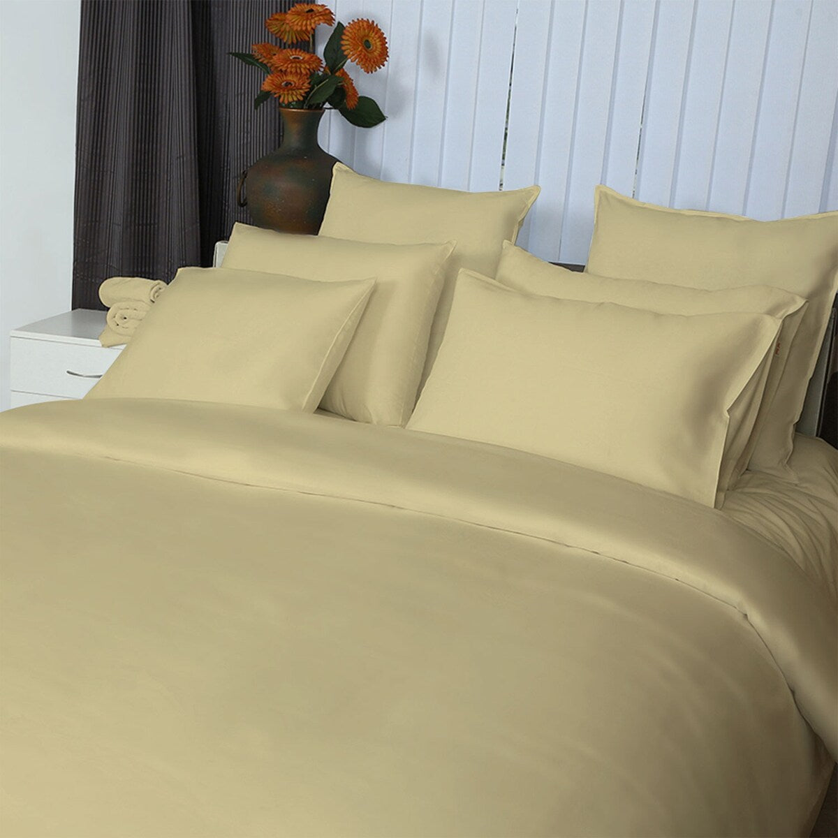 400 TC Super Fine 100pct Egyptian Cotton Sateen Solid Sheet Set