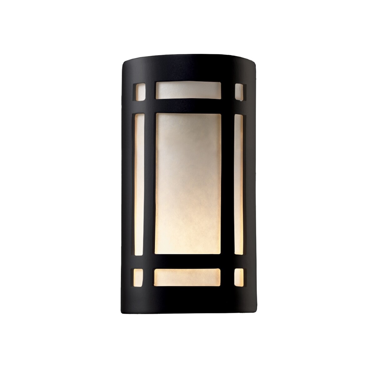 Justice Design Group Ambiance Large Craftsman Window Outdoor Closed Top & Bottom Wall Sconce