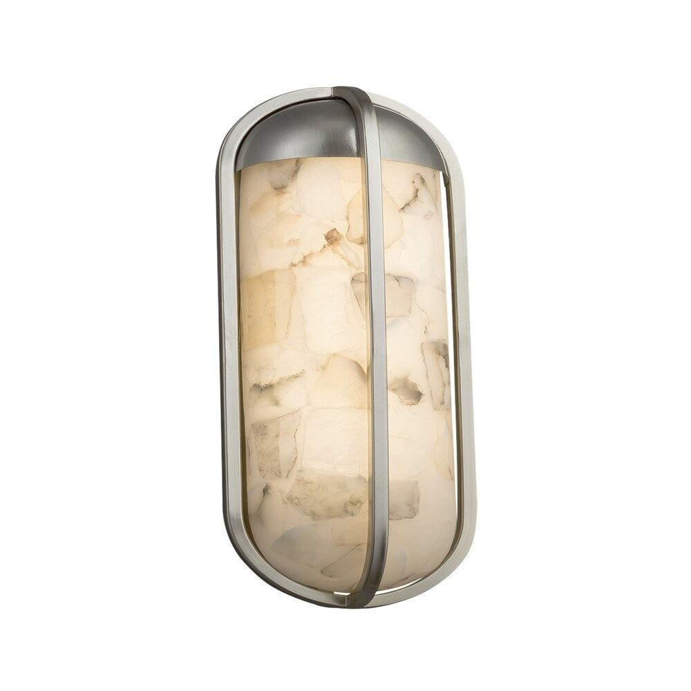 Justice Design Alabaster Rocks Starboard Brushed Nickel ADA Small Outdoor Wall Sconce