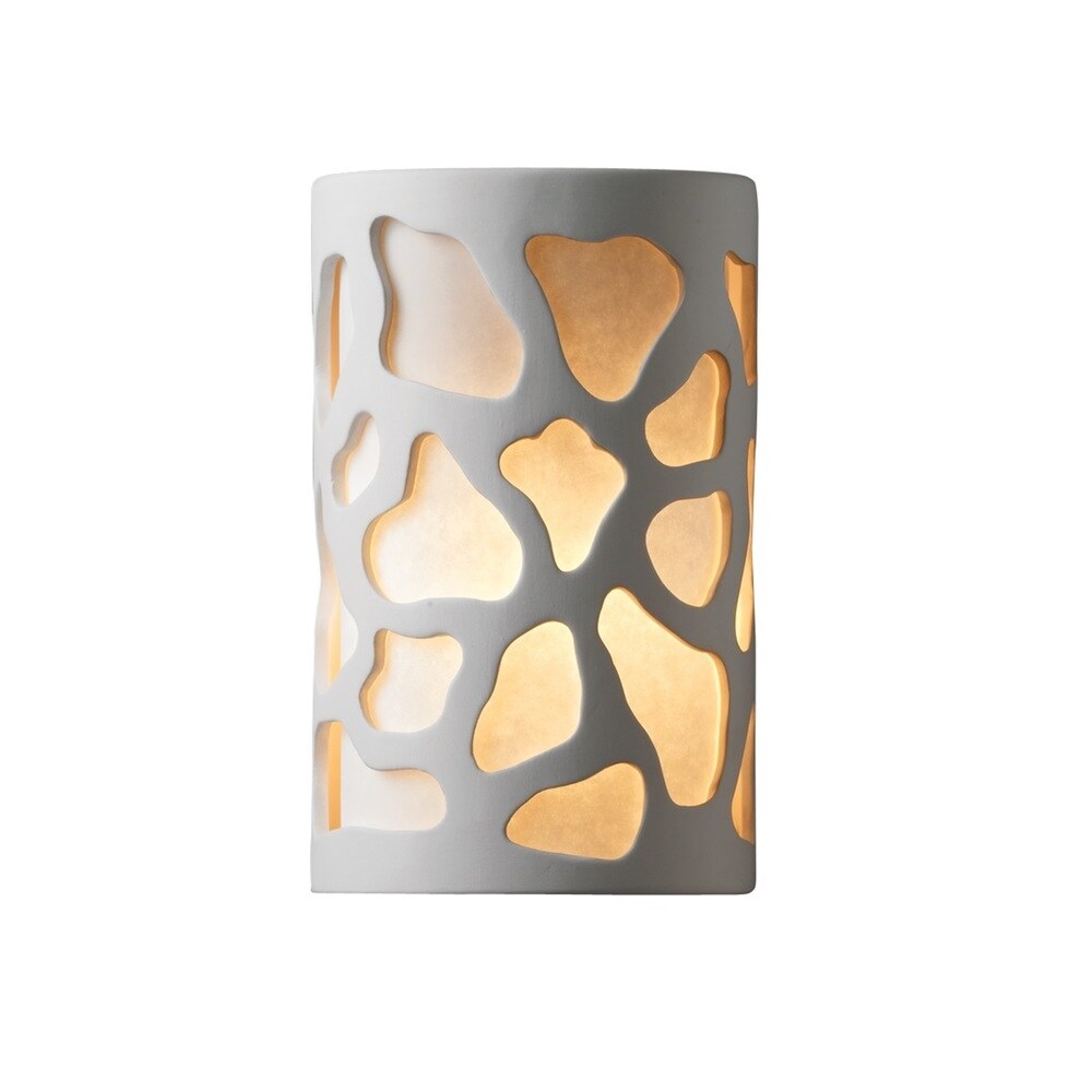 Justice Design Ambiance ADA Bisque Outdoor Large Cobblestones Wall Sconce