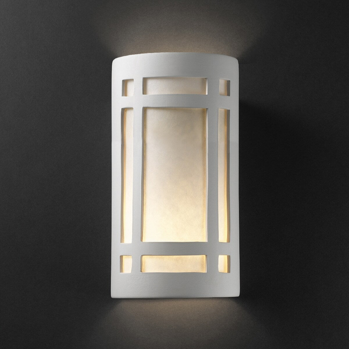 Justice Design Group Ambiance Large Craftsman Window Outdoor Closed Top & Bottom Wall Sconce