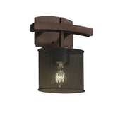 Justice Design Wire Mesh Archway 1-light Dark Bronze ADA Wall Sconce, Oval Shade