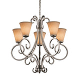 Justice Design Textile Victoria 5 Uplight Chandelier