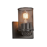 Copper Grove Weert 1-light Matte Black Wall Sconce with Cylindrical Wire Mesh Shade