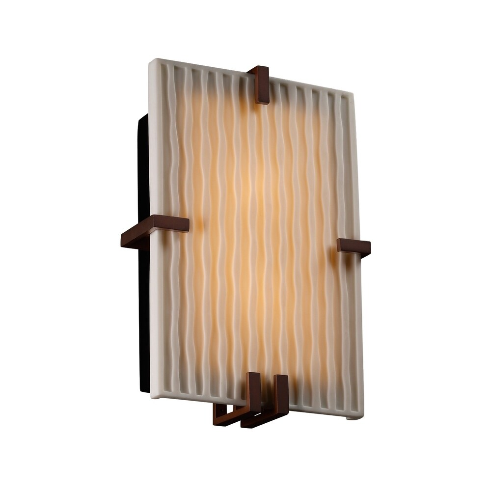 Justice Design Porcelina Clips Dark Bronze 2-light ADA Wall Sconce