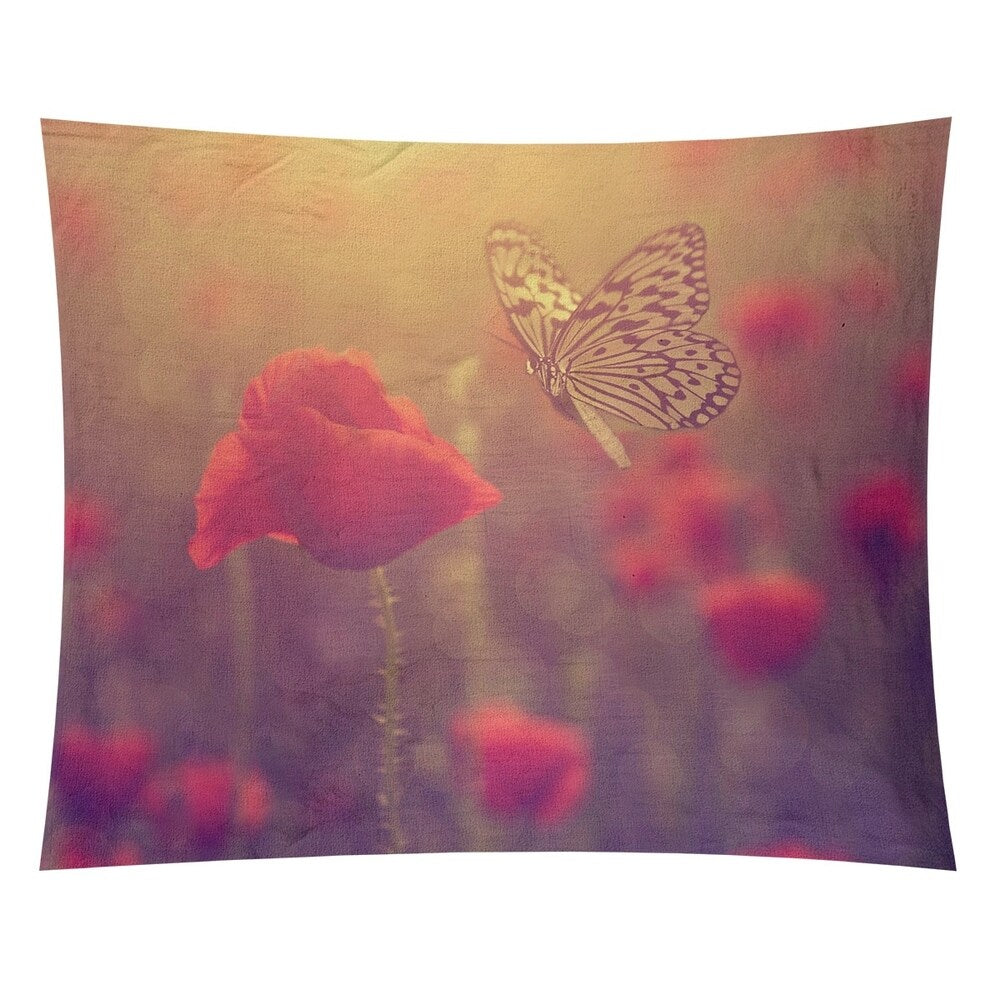 Justin Duane Butterfly and Rose Wall Tapestry