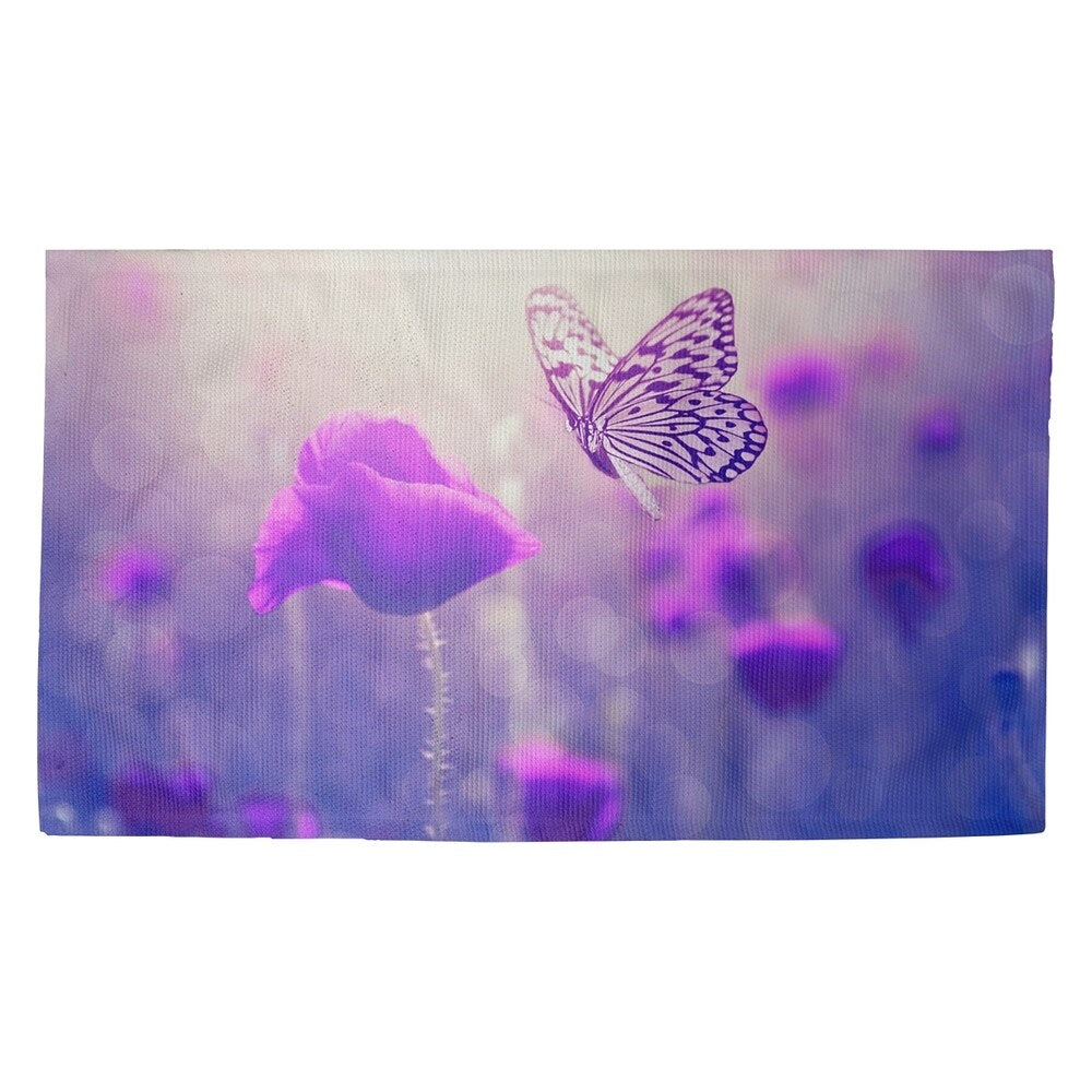 Justin Duane Butterfly and Rose in Purple Dobby Rug