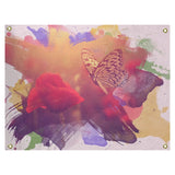 Justin Duane Watercolor Butterfly and Rose Wall Tapestry - 26 x 36