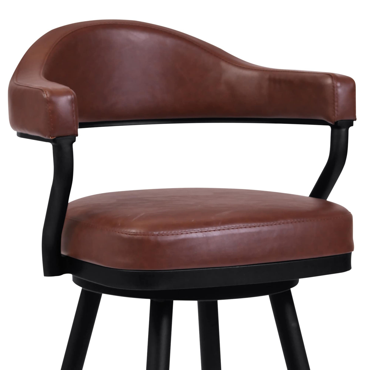 Justin Faux Leather Upholstered Bar or Counter Height Swivel Stool
