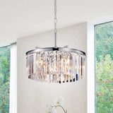 Justina 5-light Chrome Chandelier with Crystal Glass Prisms