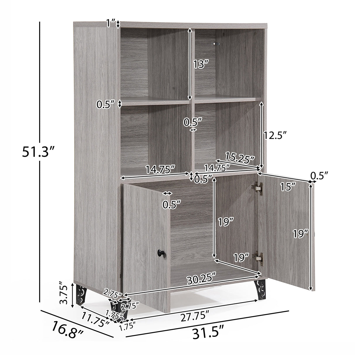 Justina Mid Century Modern Wood Cabinet by Christopher Knight Home